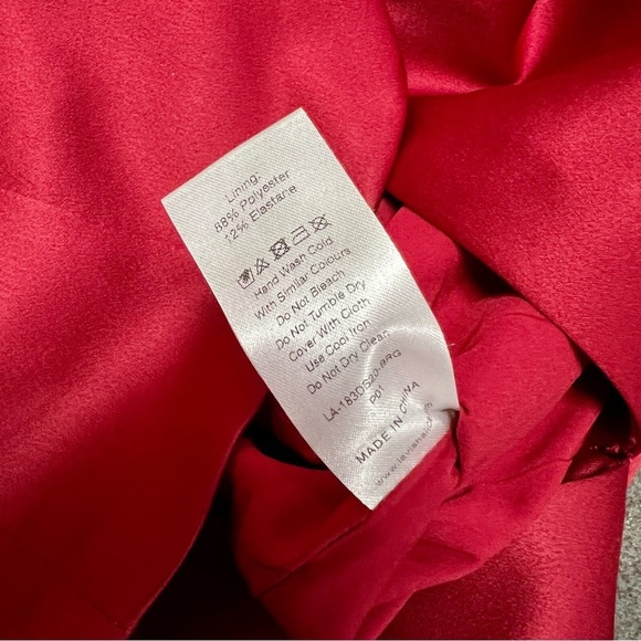 Lavish Alice Pleated One Shoulder Satin Cocktail Midi Dress Red Burgundy 2 NWT - Picture 13 of 16